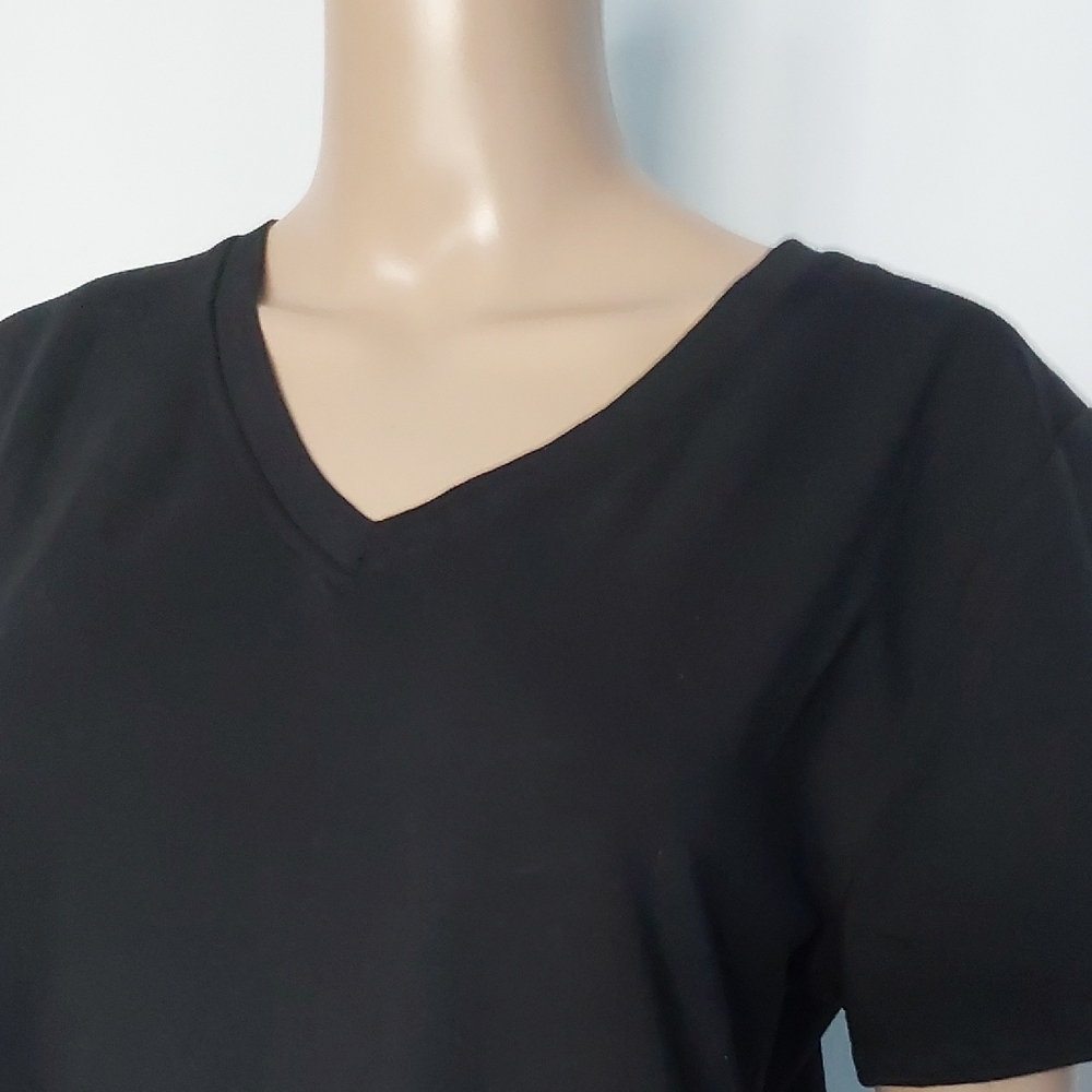 Calvin Klein Performance Womens Black V-Neck Tee Size XL - Picture 2 of 7